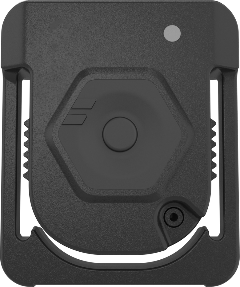 FLOWBIO Sensor, front view in its arm strap carrier