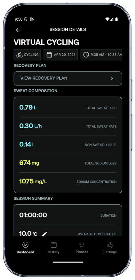 FLOWBIO app session details